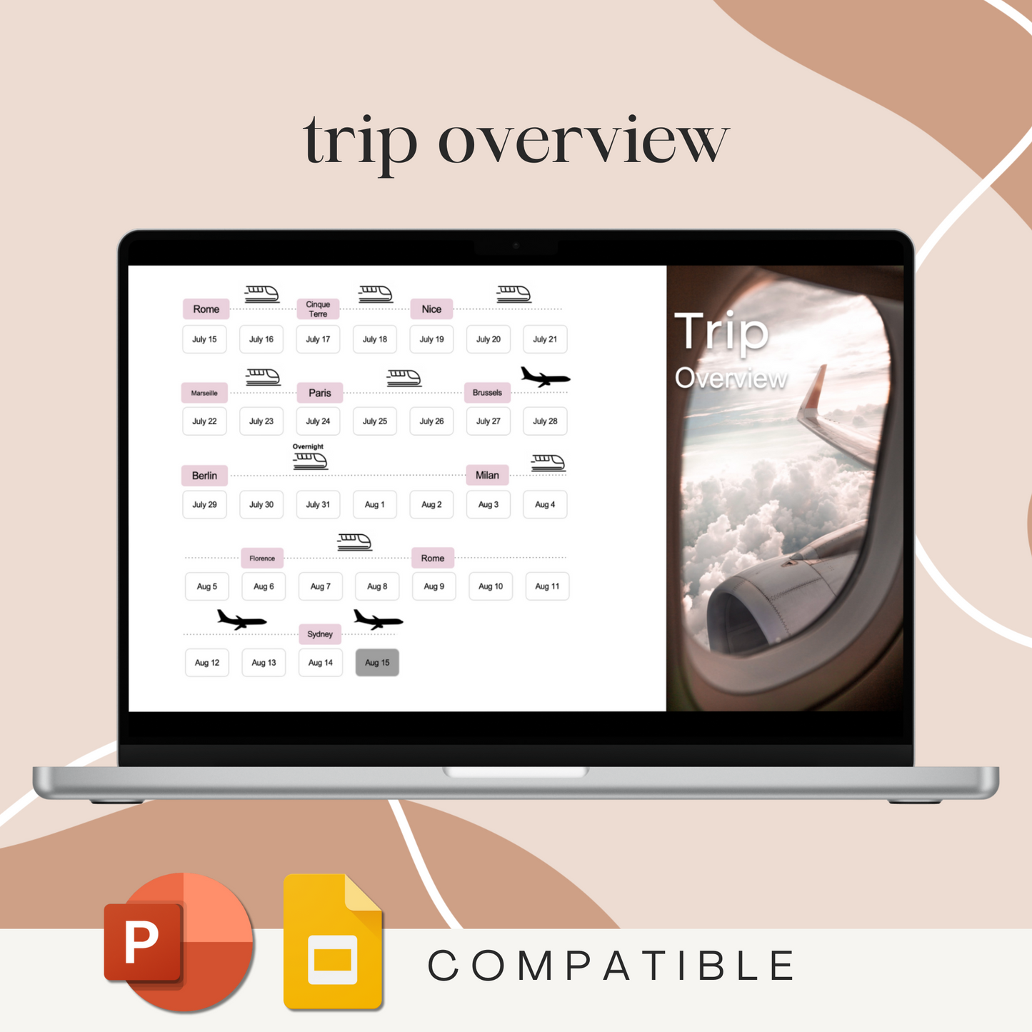 Travel Planner Europe Template | PowerPoint Slides